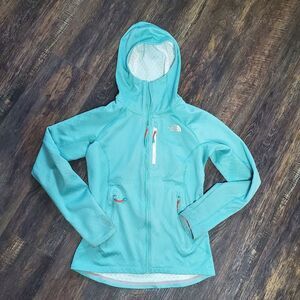 The North Face Light Blue Jacket with Hood XS